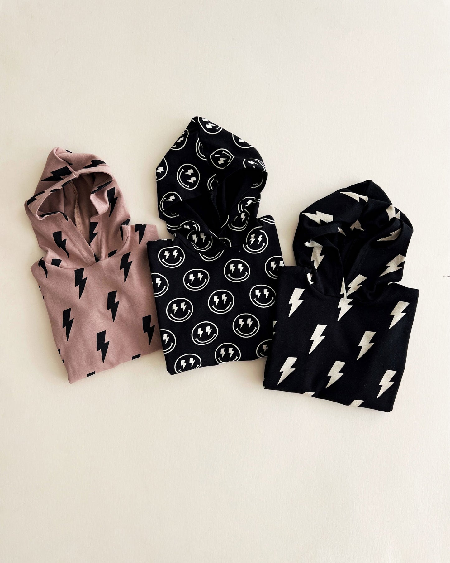 Hooded Bubble Romper  |  Black Bolts