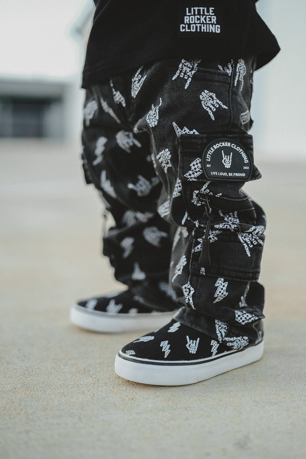 Bolted Bones Baggy Jeans (Washed Black)