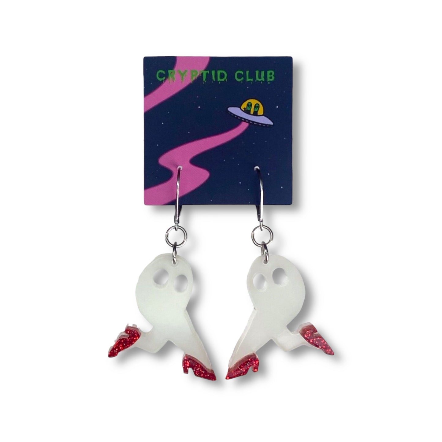 LAST CHANCE! Cryptid Club Fresno Nightcrawler in Heels Dangle Earrings- GLOWS!