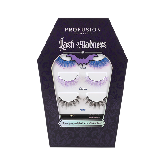 Lash Madness-3 Pair Faux Mink Lash Set Adhesive
