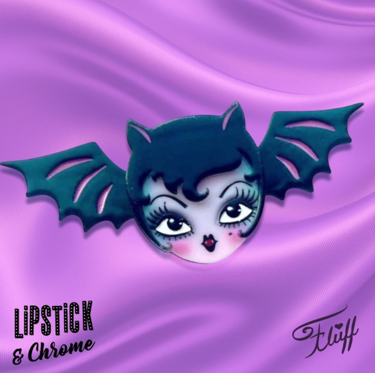 Lily the Vamp Brooch by Miss Fluff x Lipstick & Chrome — Vampire Girl Halloween Pin