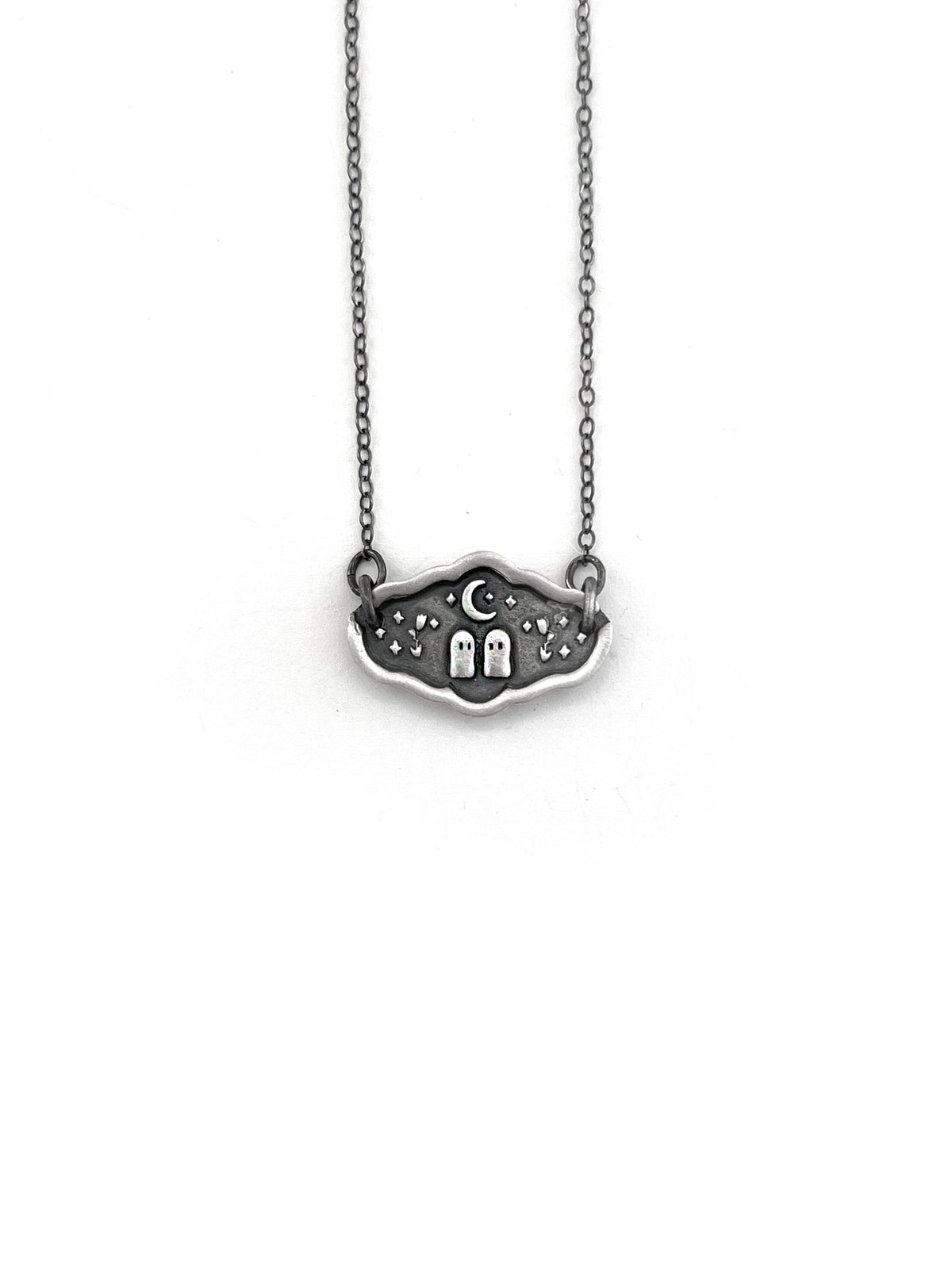 Sterling Silver Ghost in Love Necklace