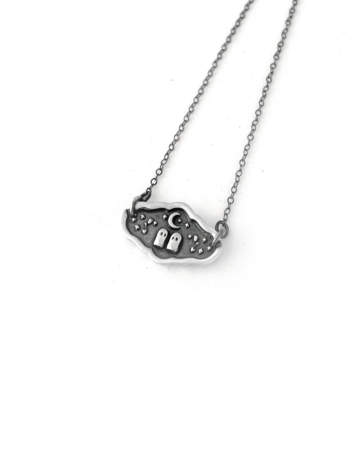 Sterling Silver Ghost in Love Necklace