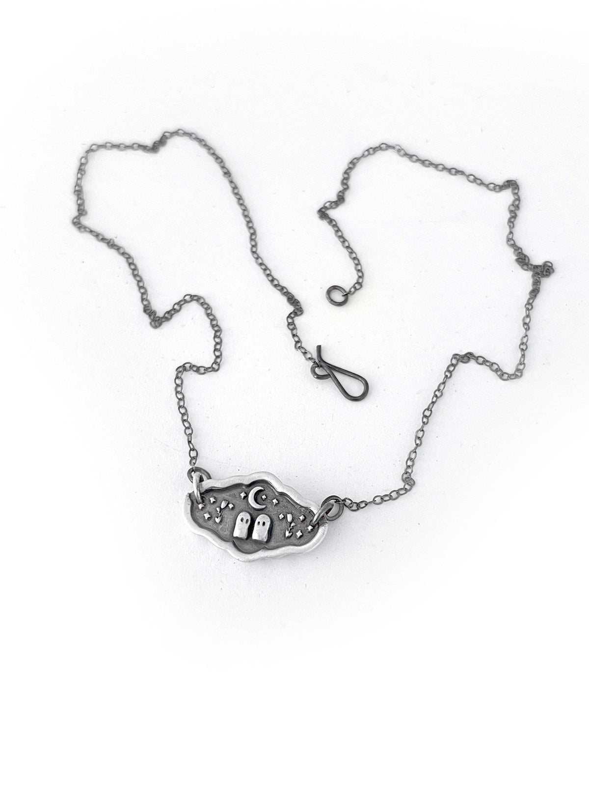 Sterling Silver Ghost in Love Necklace
