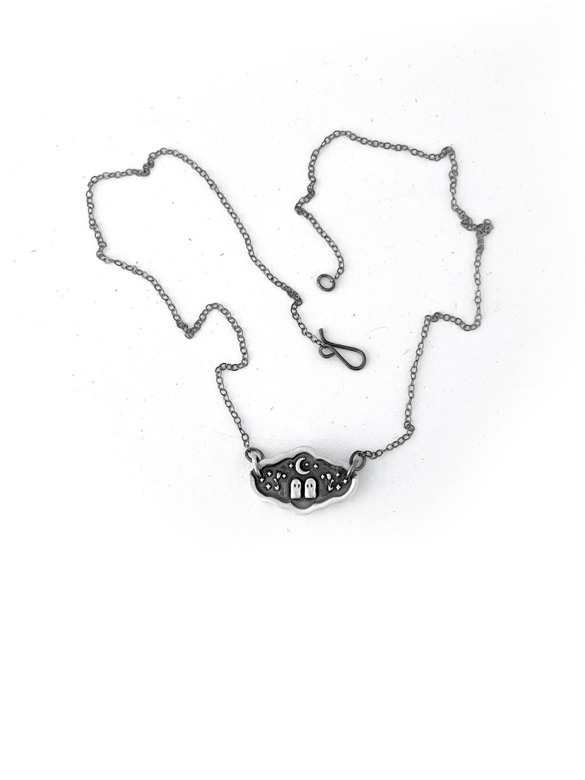 Sterling Silver Ghost in Love Necklace