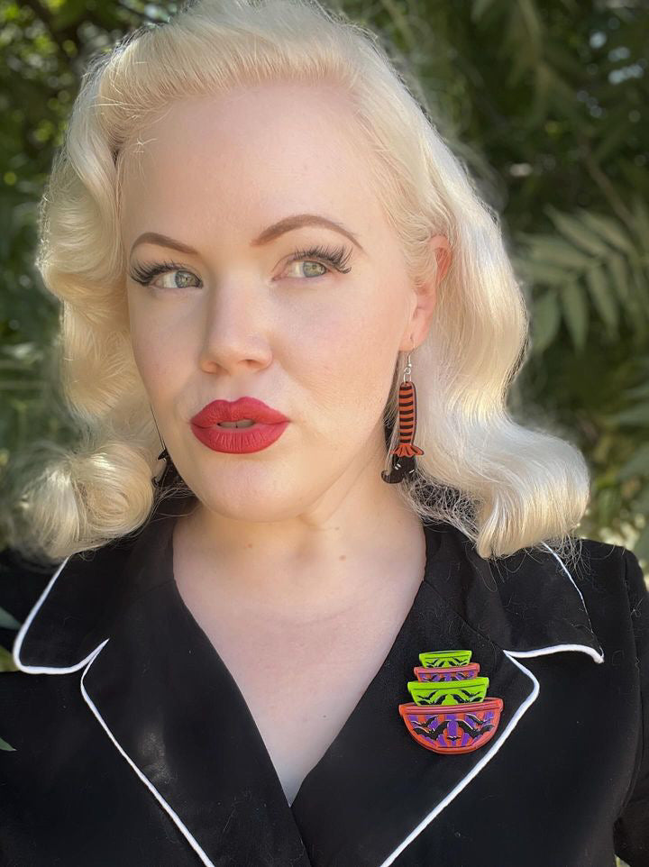 Menacing Mixers Halloween Bowls Brooch by Lipstick & Chrome — Holt Howard Inspired Pin