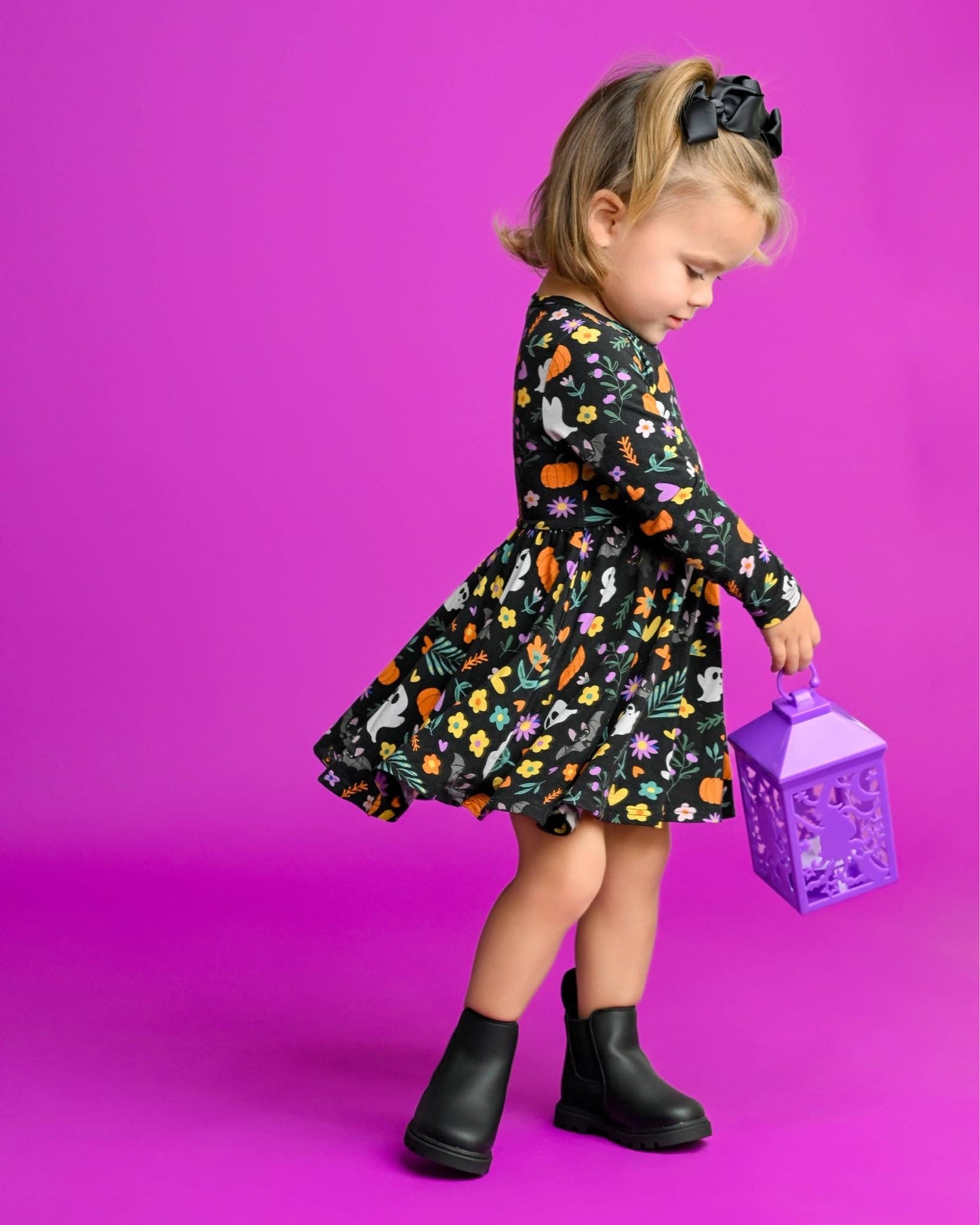 Halloween BOOquet Bamboo Twirl Dress with Pockets