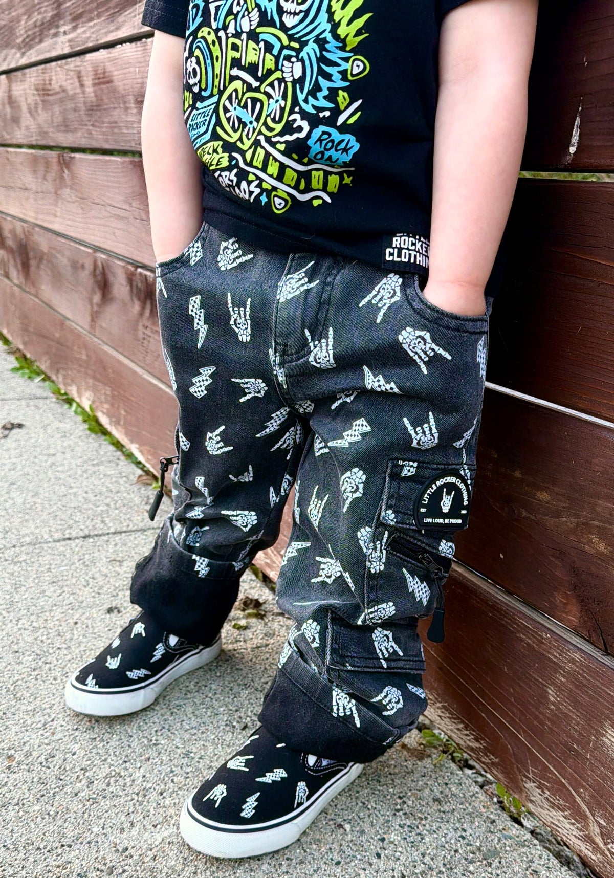 Bolted Bones Baggy Jeans (Washed Black)