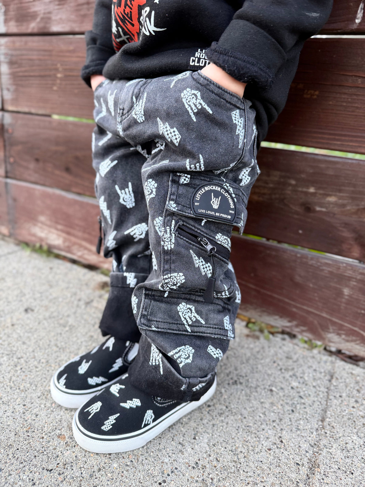 Bolted Bones Baggy Jeans (Washed Black)