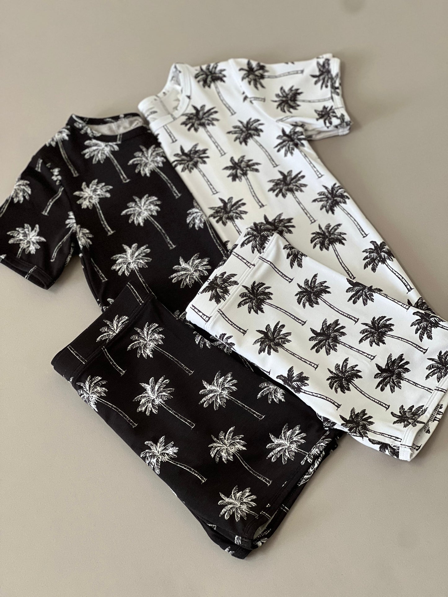 Bamboo Shorts Set | Palm Style Black