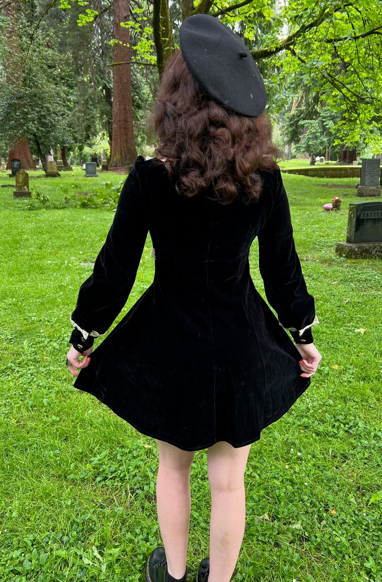 Sabrina - Luscious 60s style Velvet mini dress - READY TO SHIP
