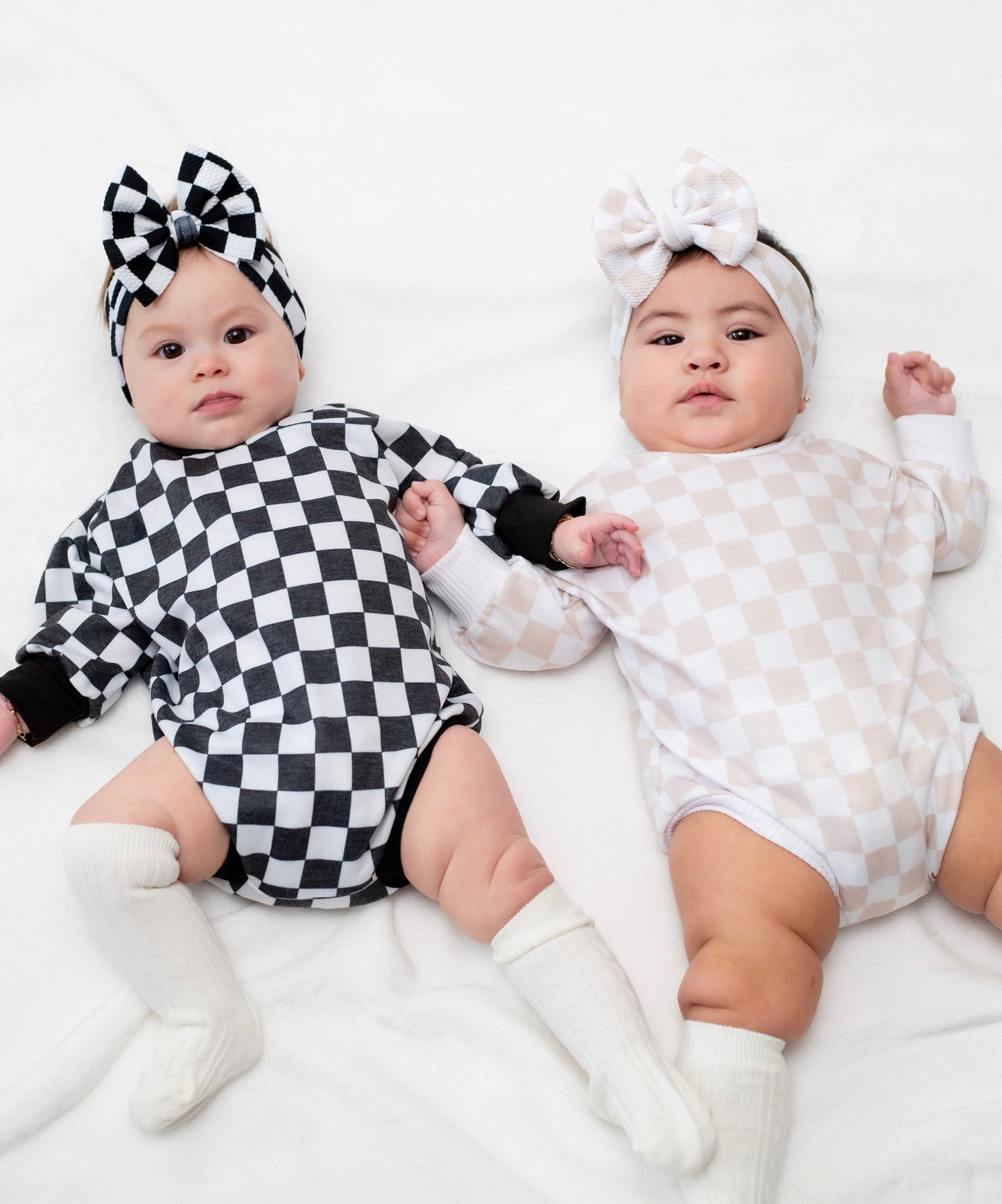 Black & White Checker Bubble Romper