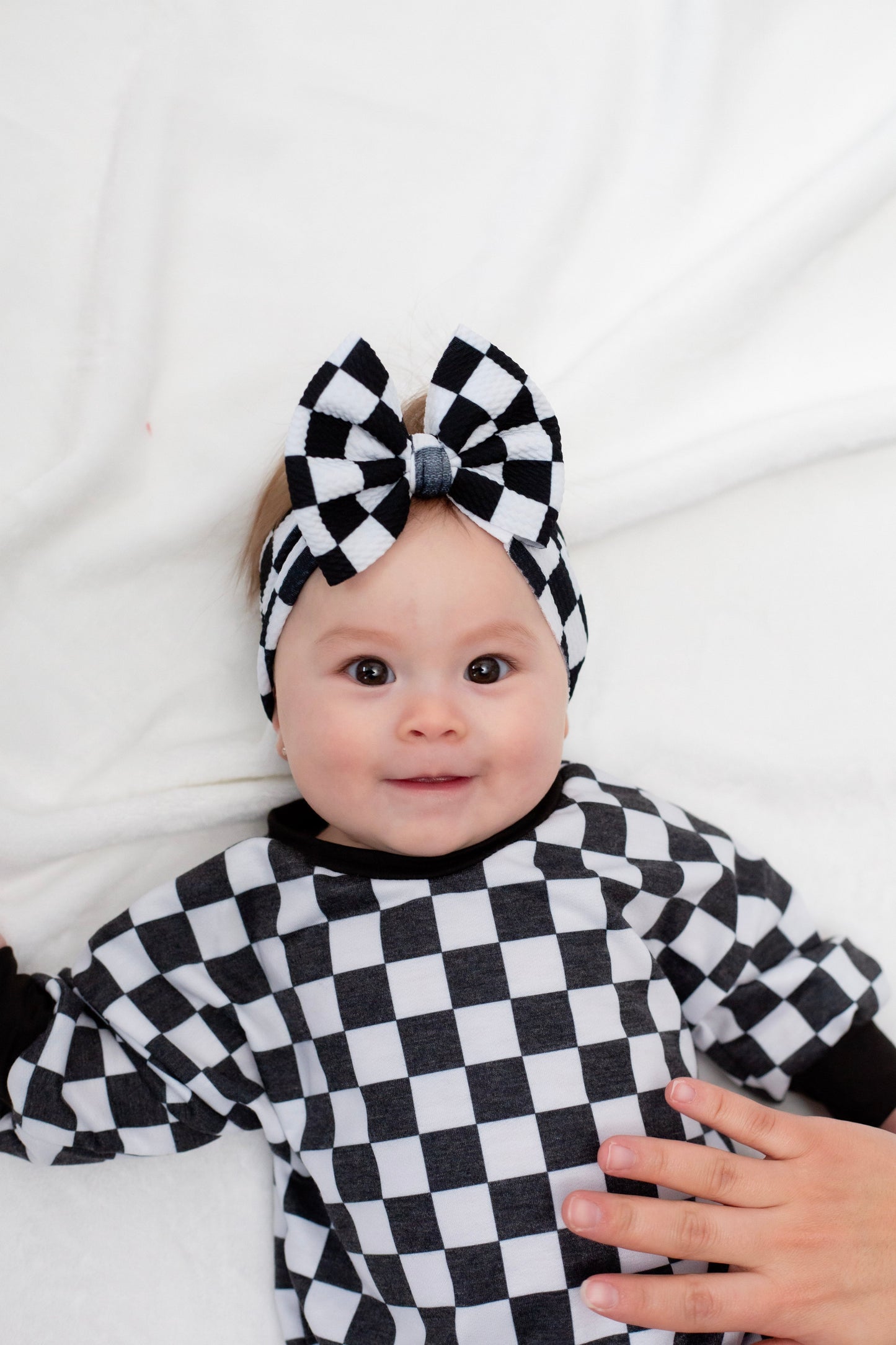 Black & White Checker Bubble Romper