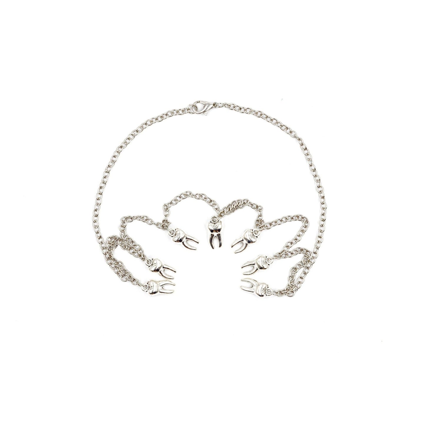Man-Repeller Teeth Necklace in Silver