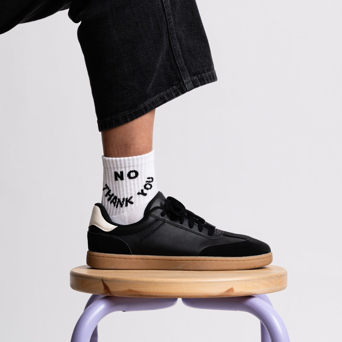 No Thank You Quarter Crew Socks