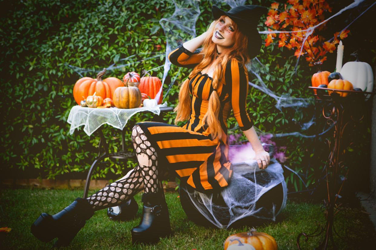 Wednesday Dress in Pumpkin Spice Stripe