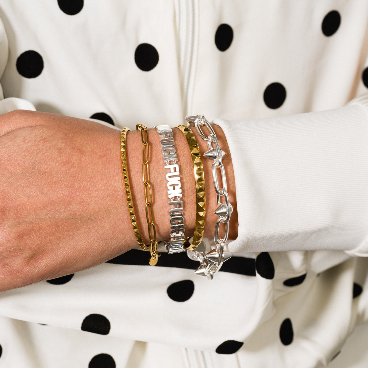 Pyramid Spike Cuff Bracelet