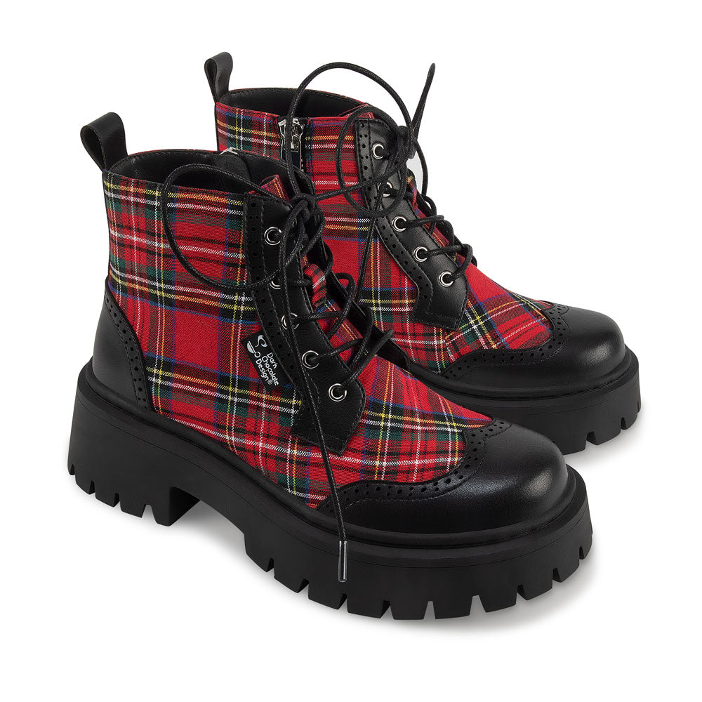 Red Tartan Women's  Boots