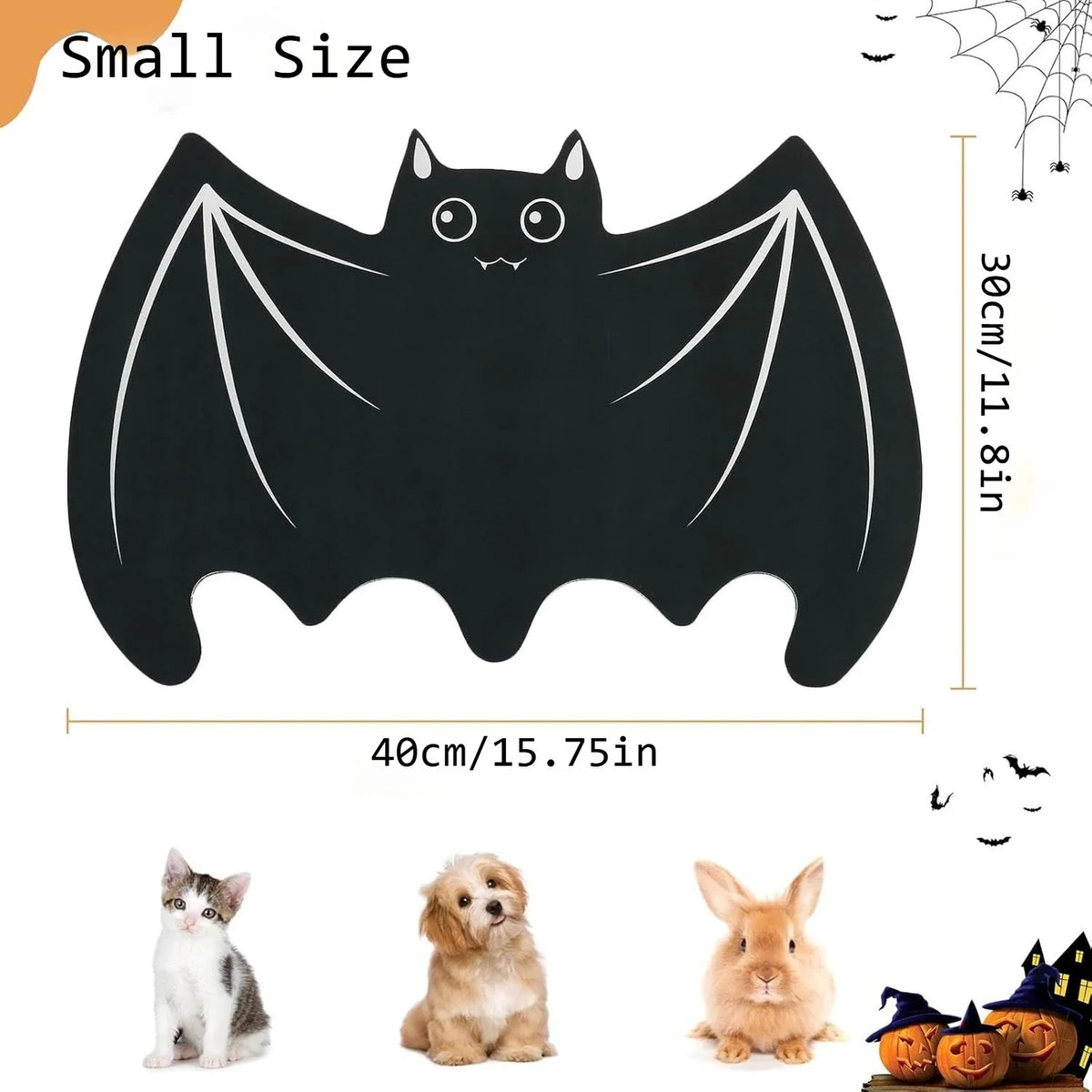Halloween Pet Mat for Food Water Feeding Mat Spider Web for Dog Cat Bowl Anti-Stain Quick Dry Easy Clean Floor Place Mat Indoor