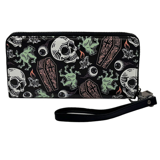 Coffins and Skulls Clutch Handbag
