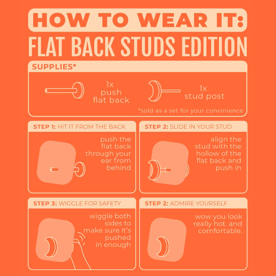 Moon Flat Back Studs