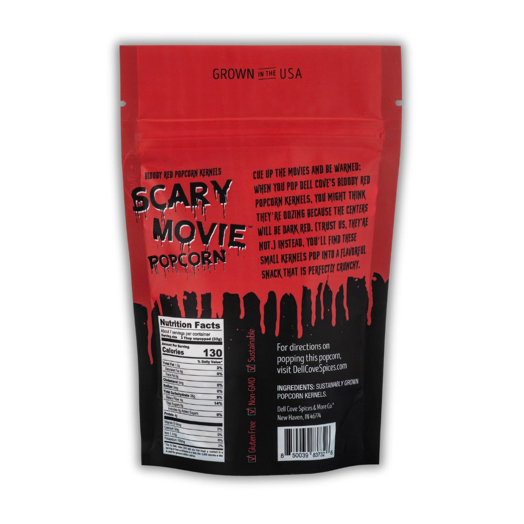 Scary Movie Popcorn Kernels in Bloody Red