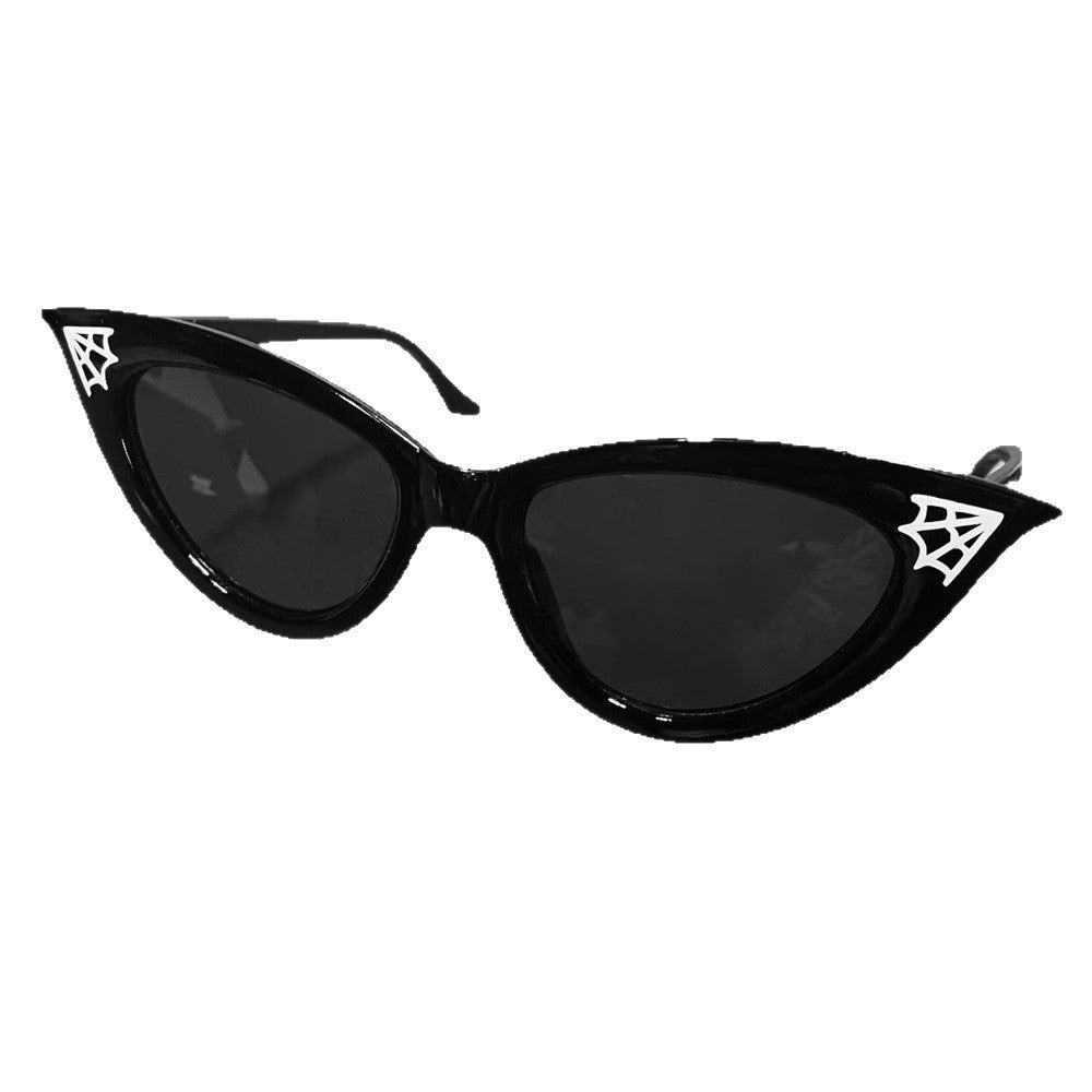 Women's All-match Gothic Style Spider Web Crystal Sticker Glasses