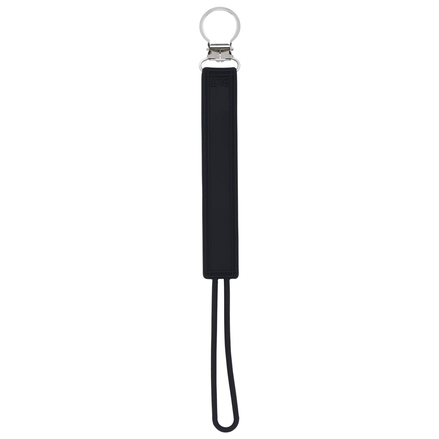 Classic Black All Silicone One Piece Pacifier Clip