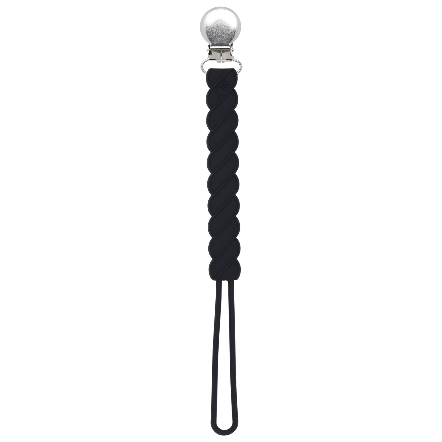 Twist Black All Silicone One Piece Pacifier Clip