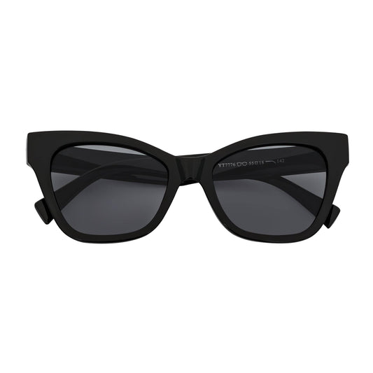 AUDREY - Womens Oversize Cat Eye Sunglasses Black Smoke