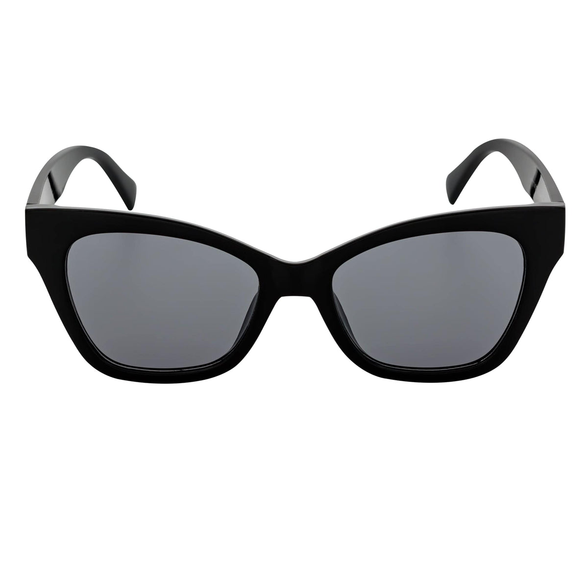AUDREY - Womens Oversize Cat Eye Sunglasses Black Smoke