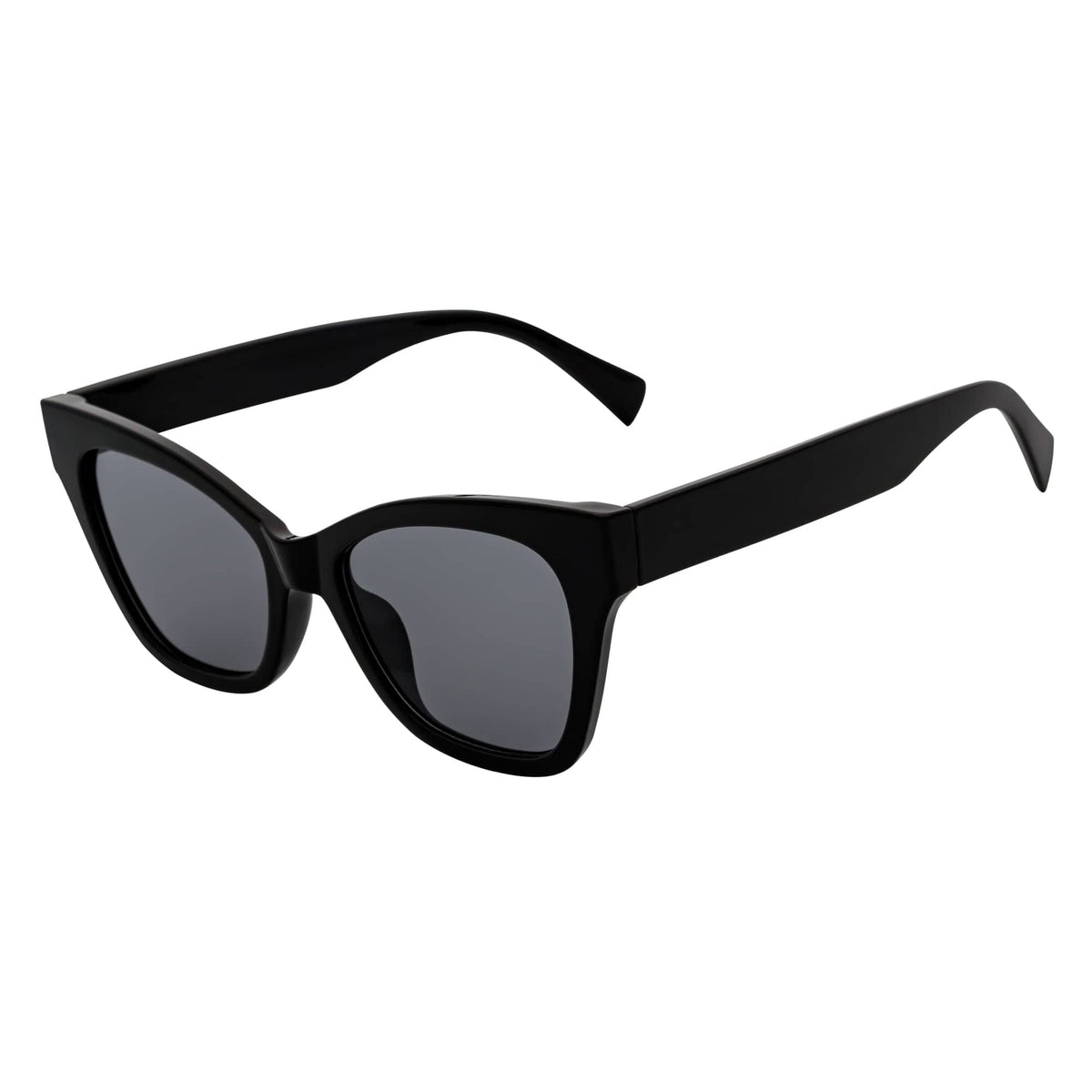 AUDREY - Womens Oversize Cat Eye Sunglasses Black Smoke