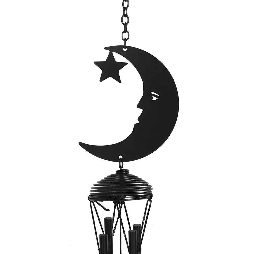 Black Crescent Moon Windchime