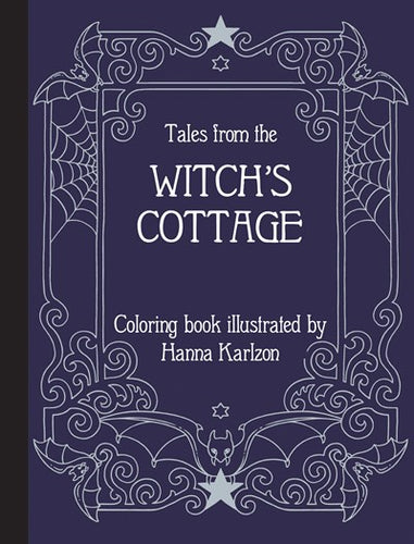 Libro para colorear del cuento de la cabaña de la bruja 