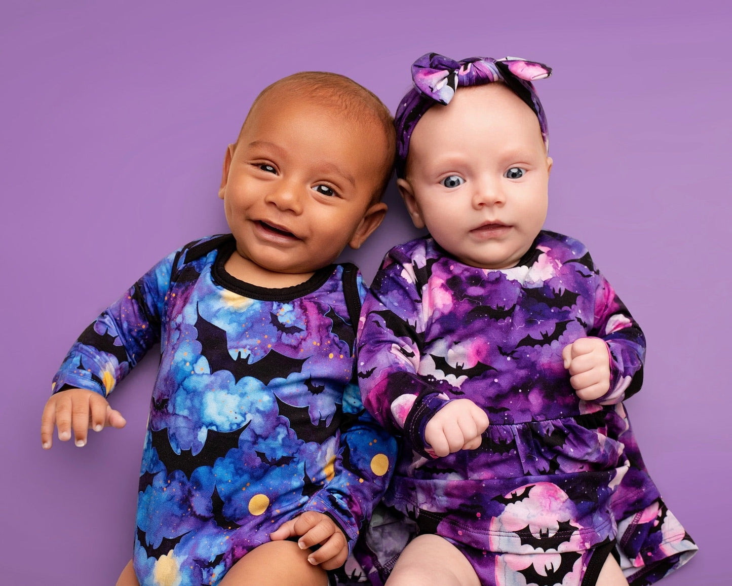 Halloween | Midnight Bats | Baby & Toddler Bamboo Bodysuit Onesie