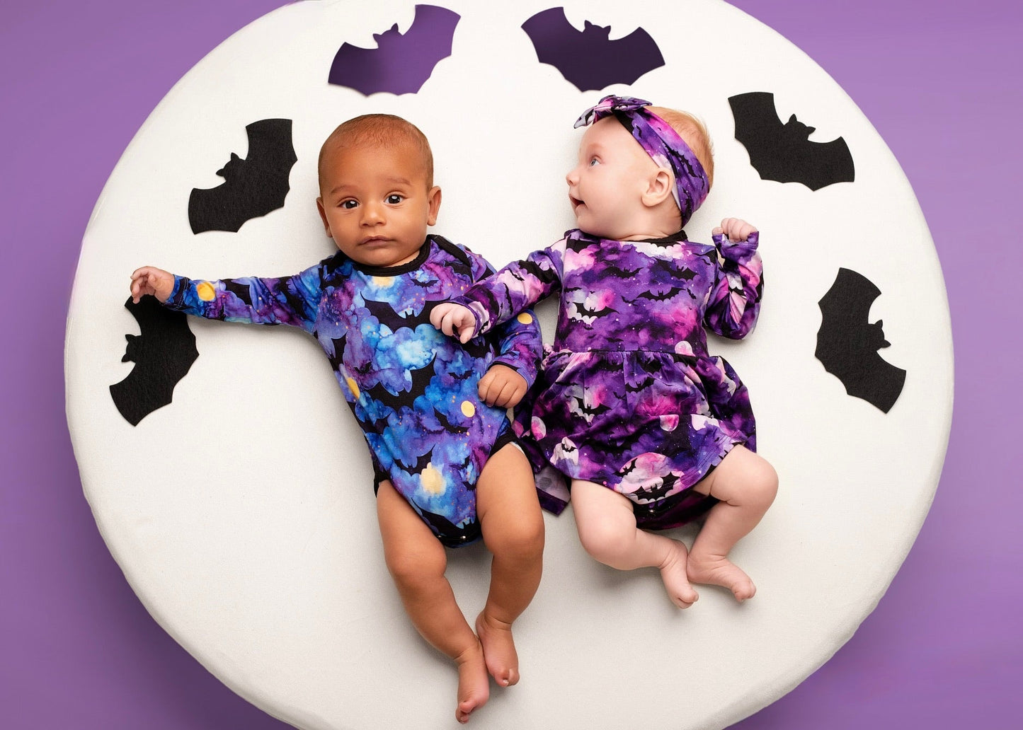 Halloween | Twilight Bats | Baby & Toddler Bamboo Bodysuit Dress