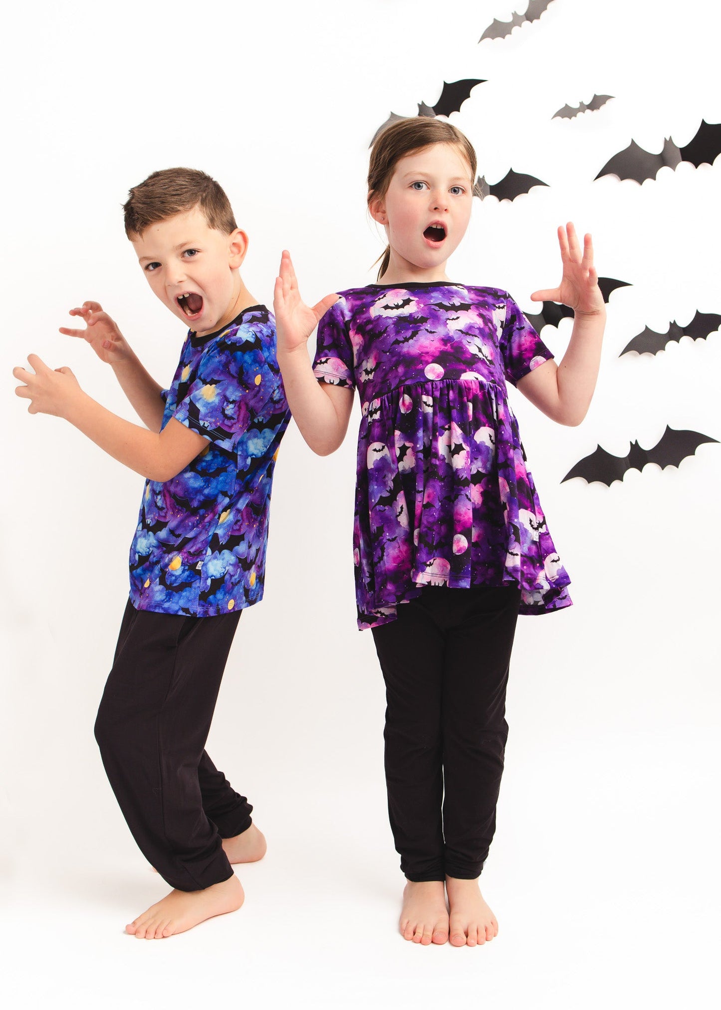 Halloween | Midnight Bats | Bamboo Toddler & Kids Pocket Tee & Jogger Pants Set