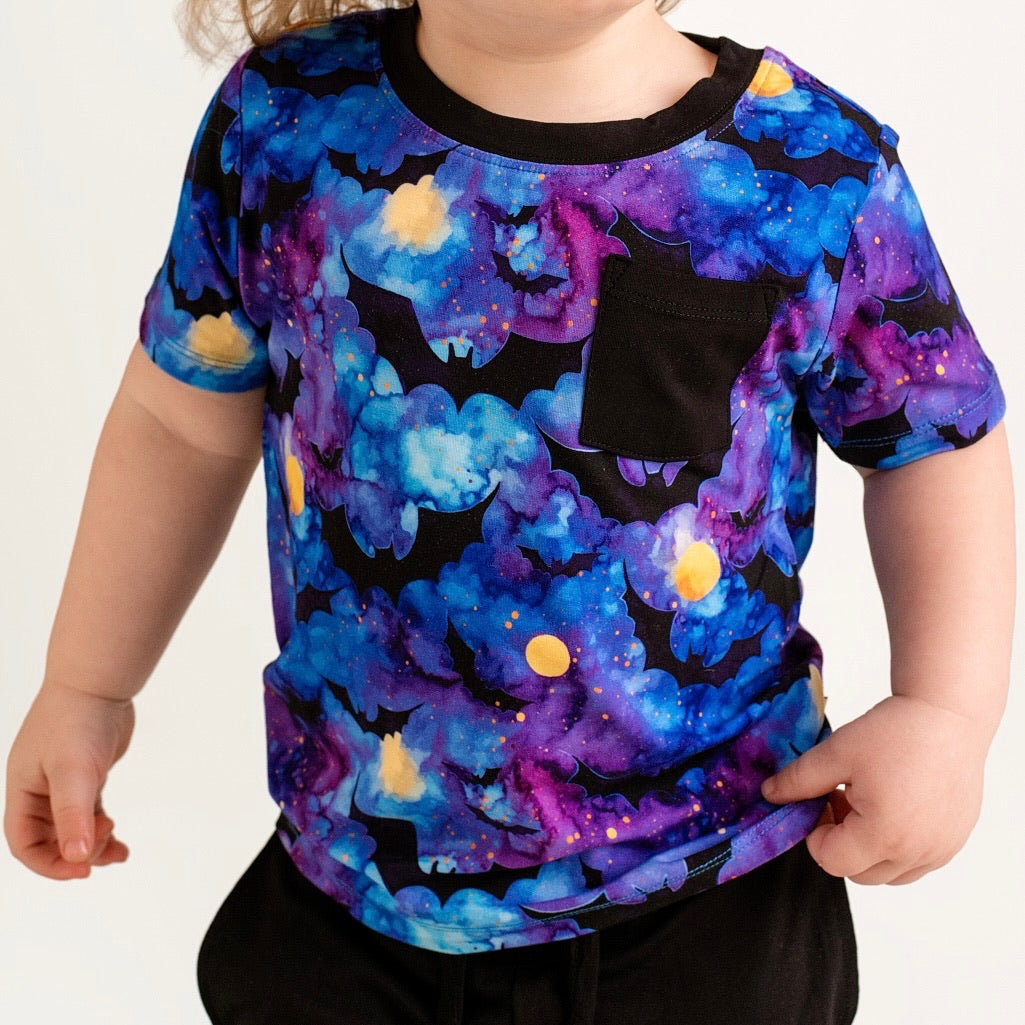 Halloween | Midnight Bats | Bamboo Toddler & Kids Pocket Tee & Jogger Pants Set