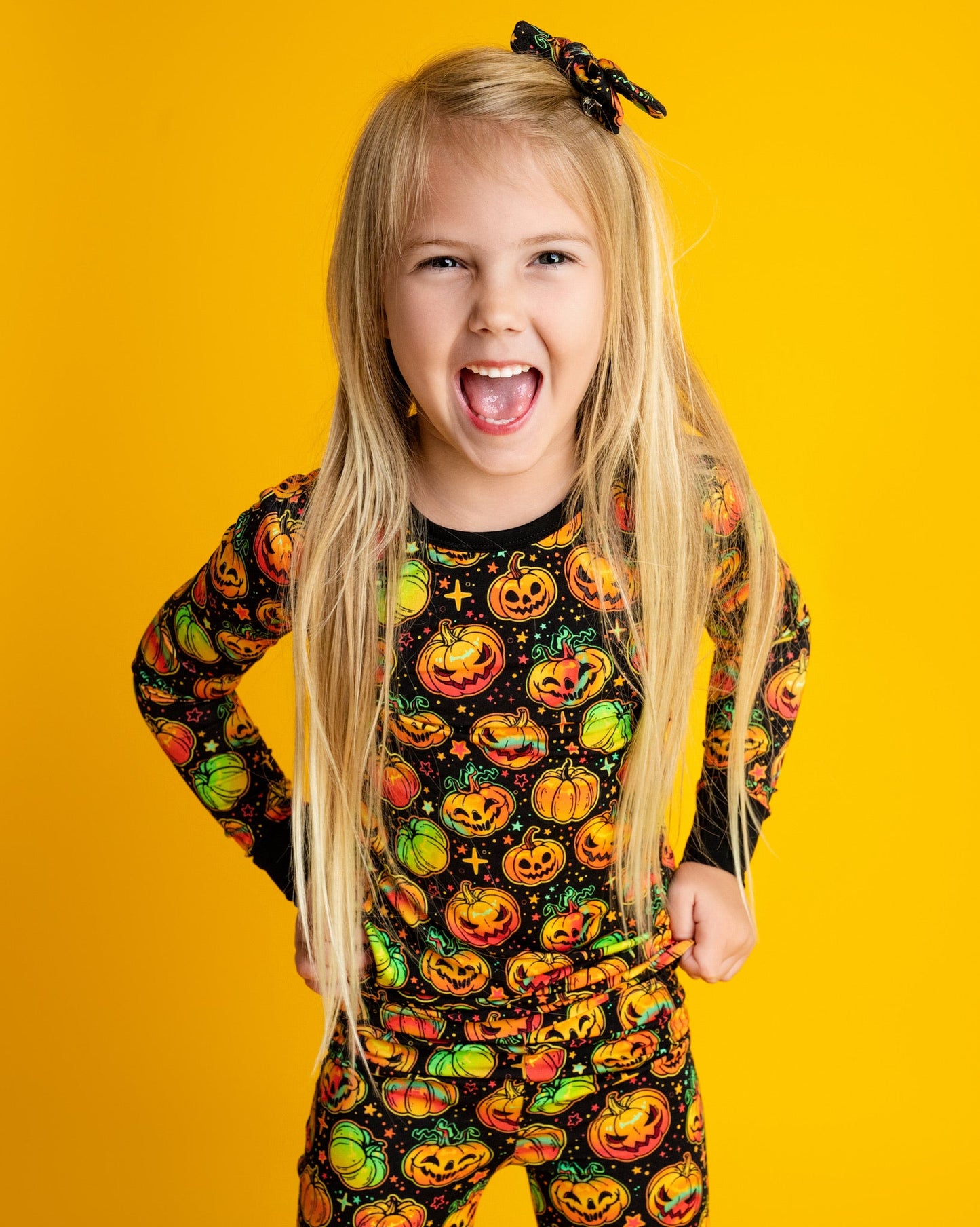 Halloween | Spooky Pumpkins | Two-Piece Bamboo Long Sleeve Toddler & Kids Pajamas