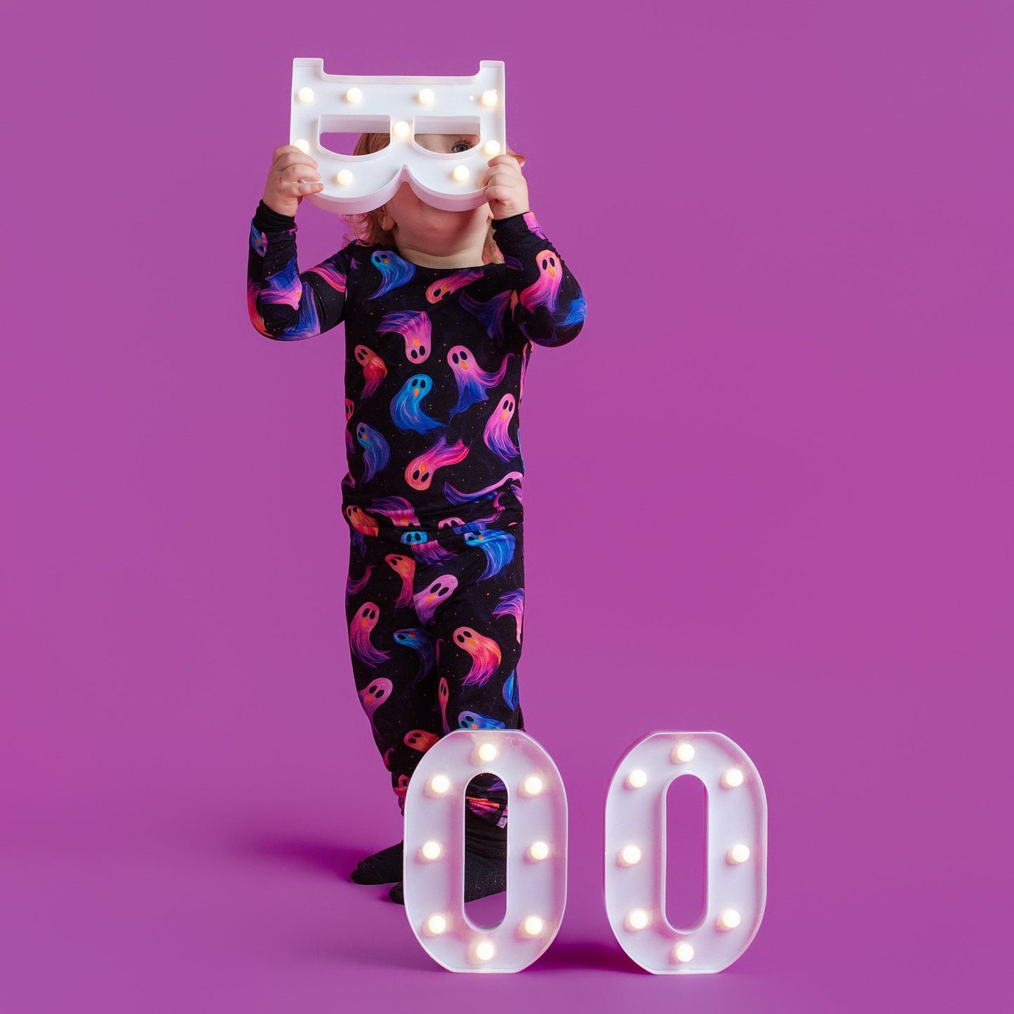 Halloween | Whirling Ghosts | Two-Piece Bamboo Long Sleeve Toddler & Kids Pajamas