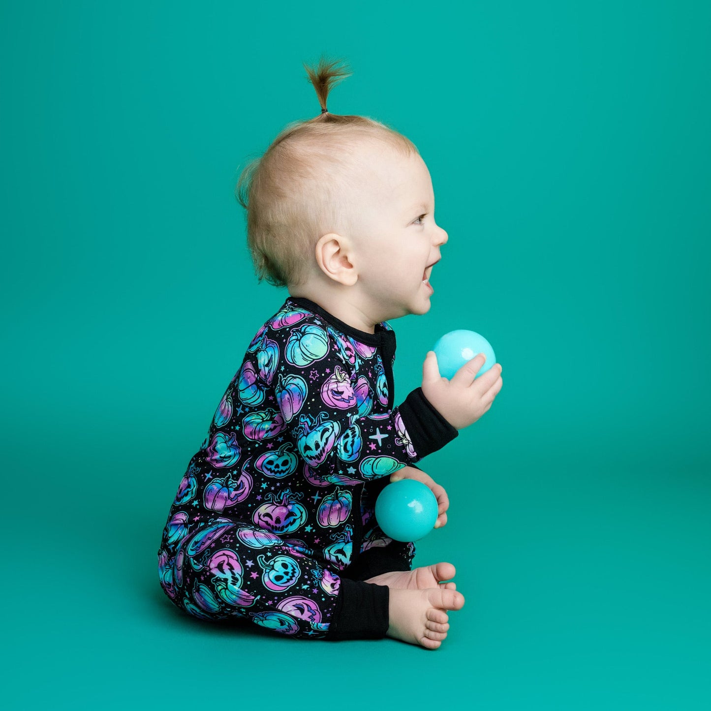 Halloween | Starlight Pumpkins | Convertible Bamboo Zipper Baby Pajamas