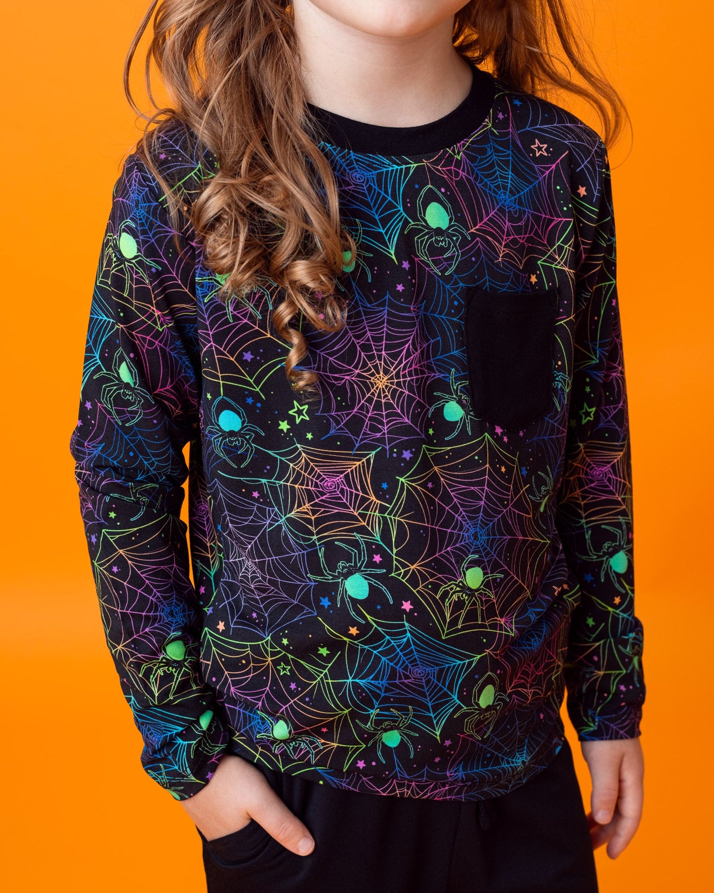 Halloween | Spooky Webs | Bamboo Toddler & Kids Pocket T-Shirt