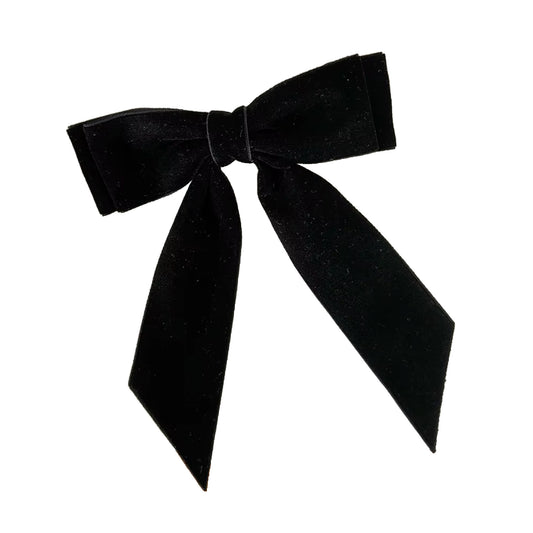 Black Velvet Bow Clip (Kids/Adults)