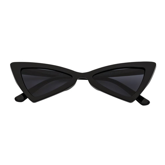 BOWTIE - Triangle Pointed Small Cat Eye Sunglasses Black Smoke