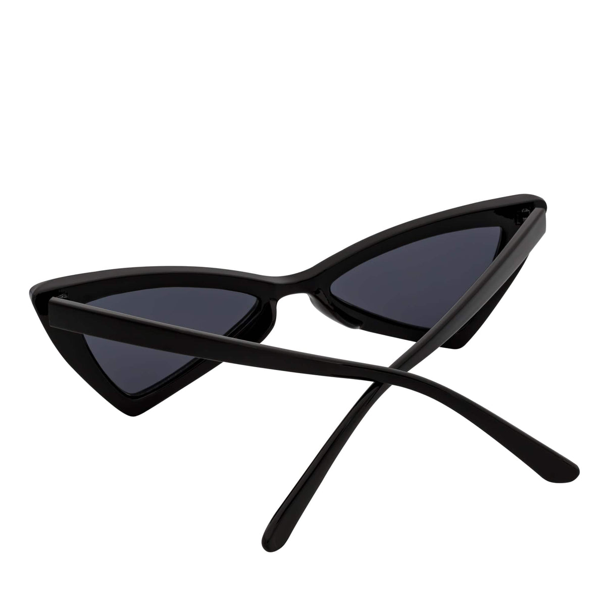 BOWTIE - Triangle Pointed Small Cat Eye Sunglasses Black Smoke