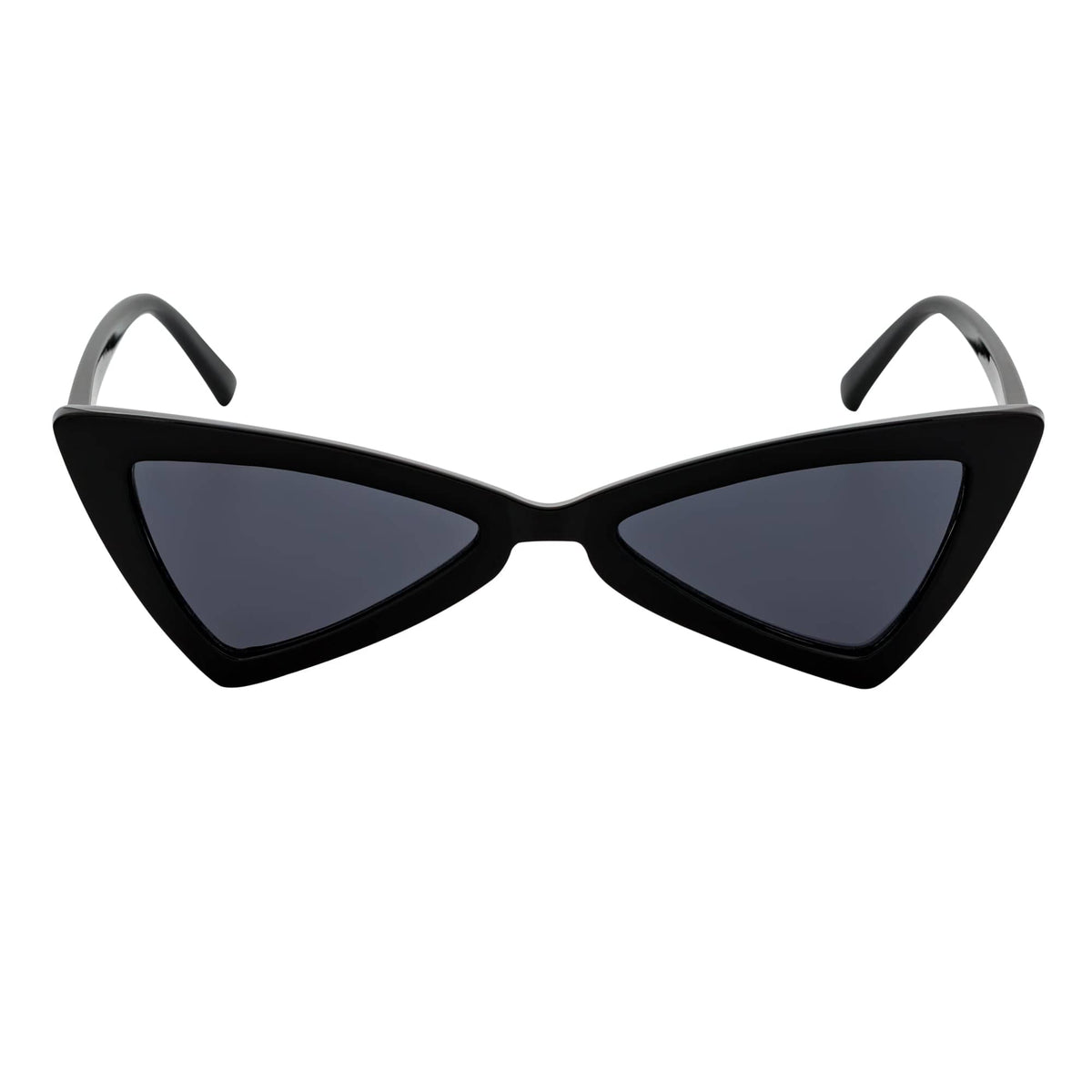 BOWTIE - Triangle Pointed Small Cat Eye Sunglasses Black Smoke