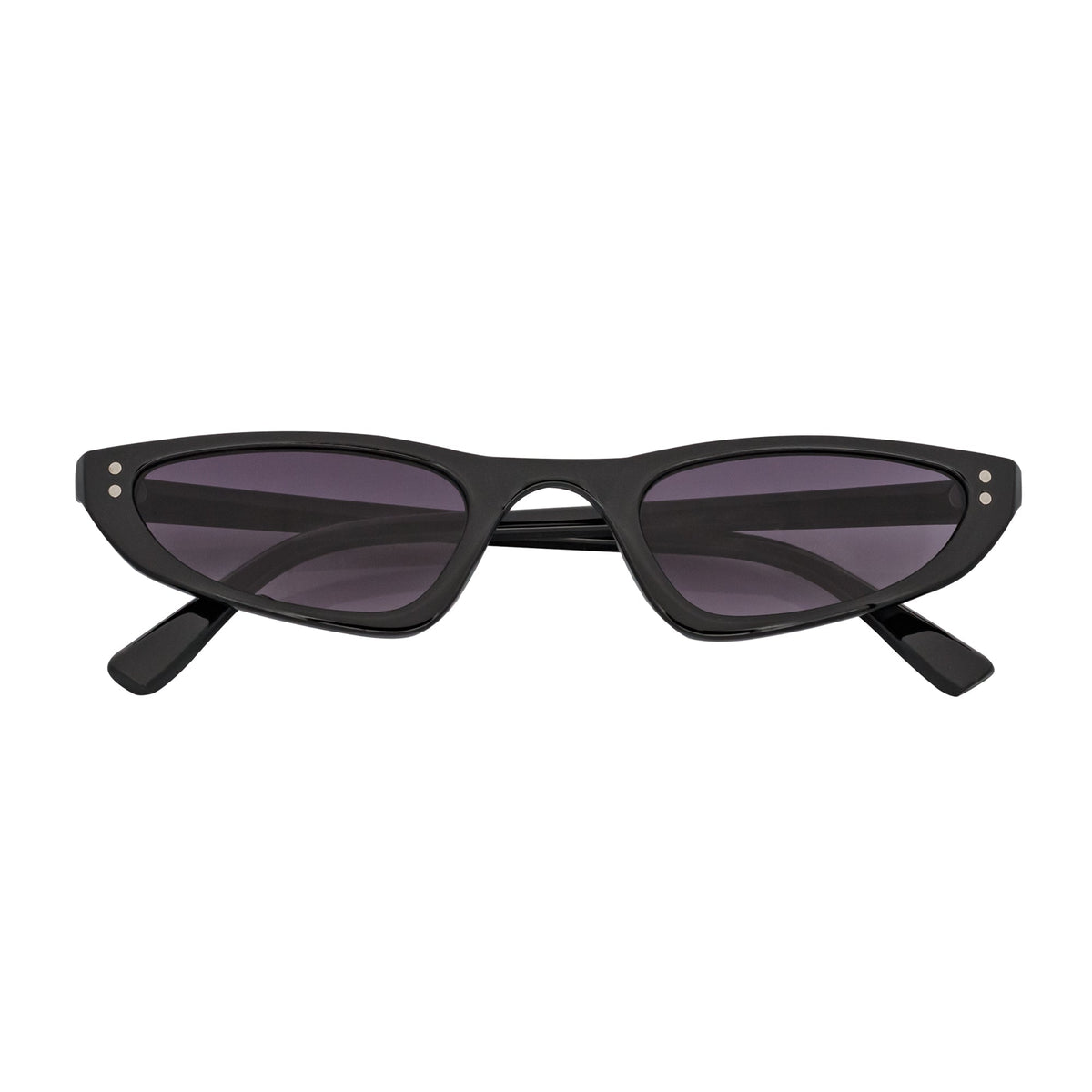 BURMESE - Small Hexagonal Cat Eye Sunglasses Black Lavender