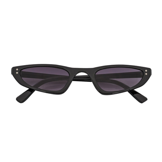 BURMESE - Small Hexagonal Cat Eye Sunglasses Black Lavender