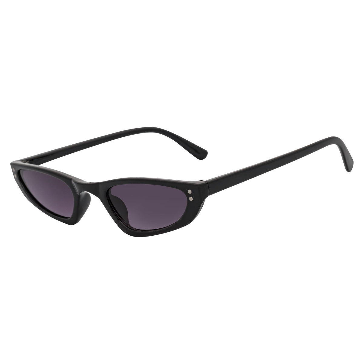 BURMESE - Small Hexagonal Cat Eye Sunglasses Black Lavender