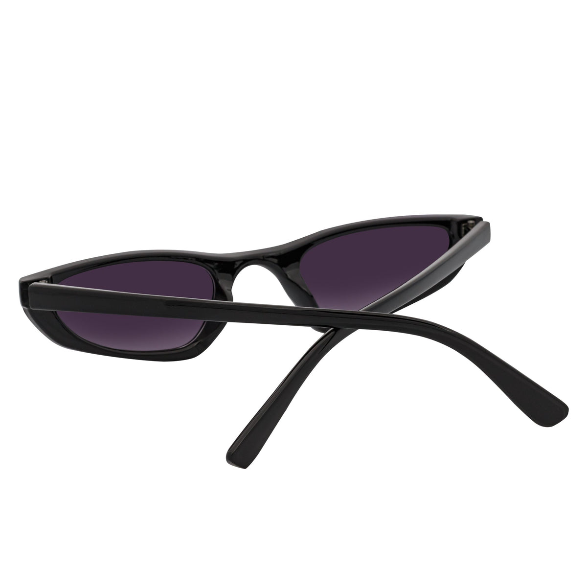 BURMESE - Small Hexagonal Cat Eye Sunglasses Black Lavender